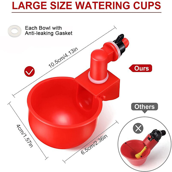 2/4/6 kpl automaattisia kanavesikuppeja siipikarjaa red 2pcs