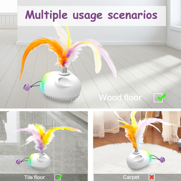 Smart Cat Interactive elektronisk LED automatisk hoppelegetøj white