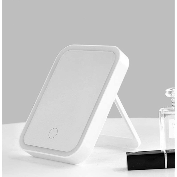 Bærbart LED Makeup Spejl Touch Screen 3 Light Foldbar white 18*13*2cm