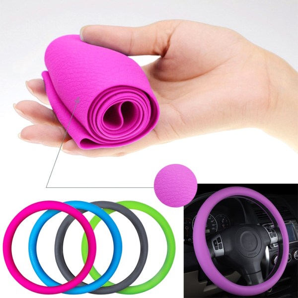 Car Styling Universal Car Silikone Rathandske gray 36-40cm(diameter)