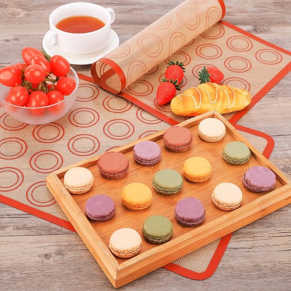 IC Silikonbakematte for Macaron Cookie, Non-Stick Matte Stor for