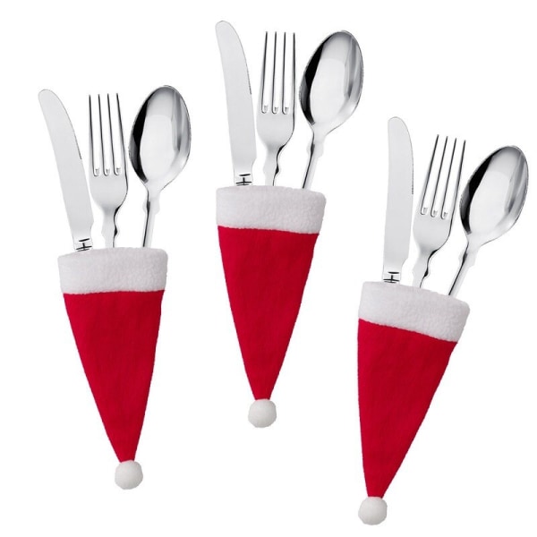 Service Holder Taske Jul Hat Julepynt white+red 5pcs