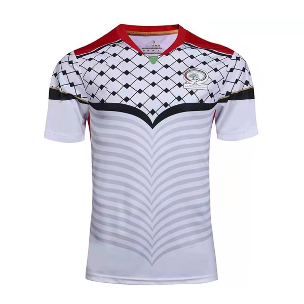 2024 Palestina Fotbollströjor Svart Center Stripe Fotbollströja Rättvisa ars Fotboll Uniform Jersey Fotbollströja A L