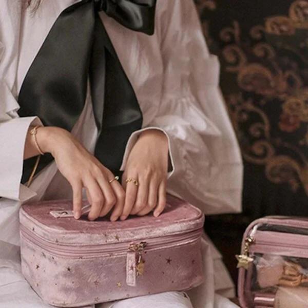 Organizer med stor kapacitet pink transparent  L