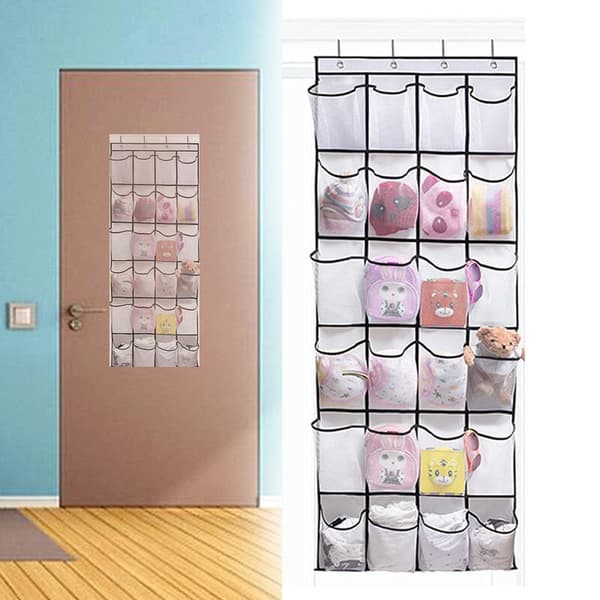 Väggmonterad Diverse Förvaringsställ Mesh Hängande trasa white+black 24grids