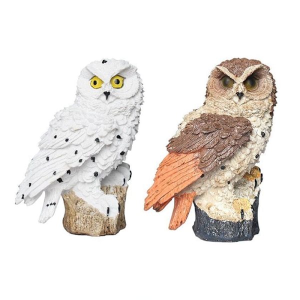 Garden Owl Outdoor Solar LED Trädgårdsljus red