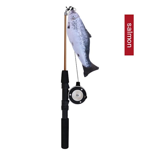 Fiskestang Fjer Kat Tilbehør Interaktion Afhjælp kedsomhed Små fisk Kattelegetøj salmon