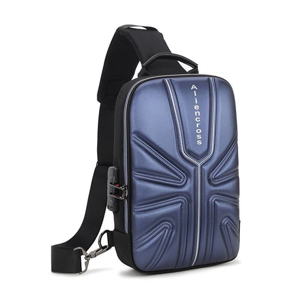 Multifunktionell PVC-stöldskyddsaxelväska blue