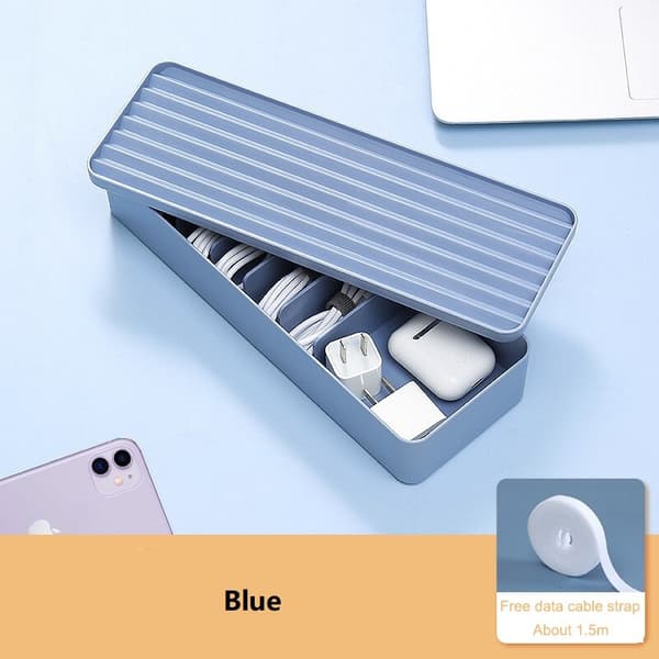 Plastkabelförvaringsbox Power strömkabelförvaringsbox blue 27.2*9.6*6cm