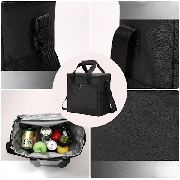 Stor termisk holdbar vandtæt udendørs kølemadstaske wine red 29*17*30cm