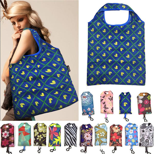 Luova printed kankainen matkapuhelintyyppinen taitettava ostoskassi Random Color 4pc