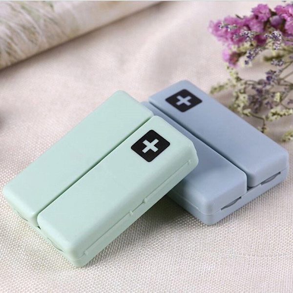 Vikbar resemedicinhållare Pill Box Case beige 7x2.5x10cm