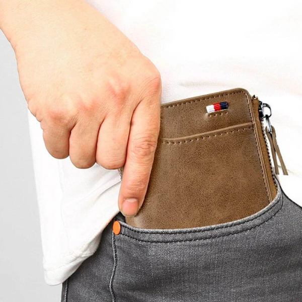 Bærbar tegnebog Kreditkortholder sikkerhedspung red 10*2*12cm
