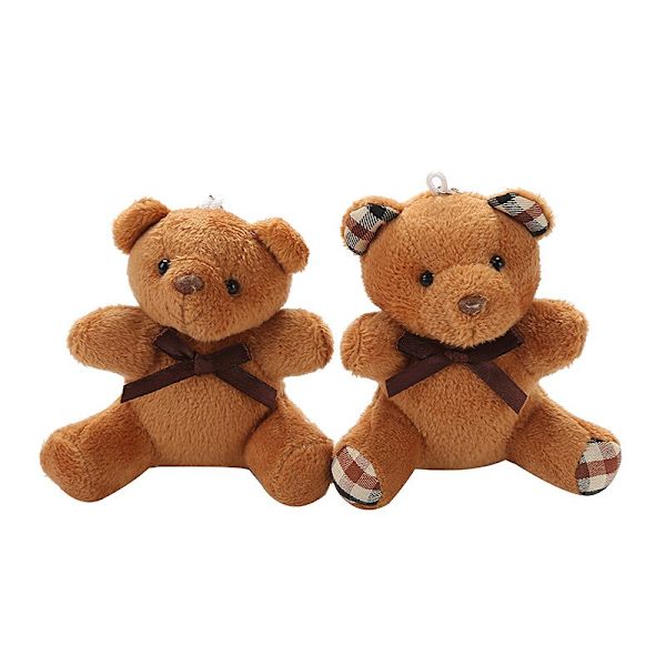 Plyschbjörn fluga Teddy Bear Plysch nallebjörn docka hänge pink lattice