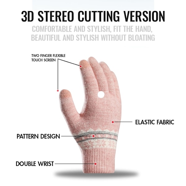 Handskar Stretchiga stickvantar Akryl Helfingerhandskar gray 20*8cm