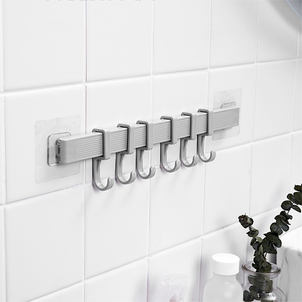Badrumsjusterbart krokställ Dubbel sugkopp handduksställ gray 40*9 cm