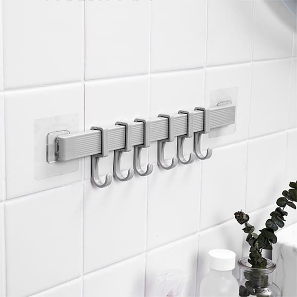 Badrumsjusterbart krokställ Dubbel sugkopp handduksställ white 40*9 cm