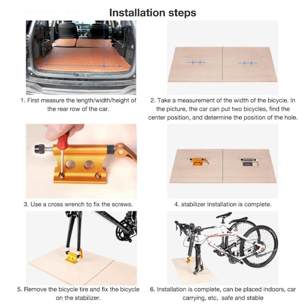 Biltak Cykelhållare Quick-release Gaffel Installation Monteringshållare Yellow 2PCS