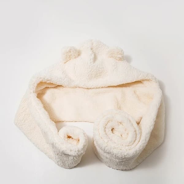 Mode Vinter Kvinnor Nyhet Beanies Kepsar Varm Bear Ear Hat Set Brown