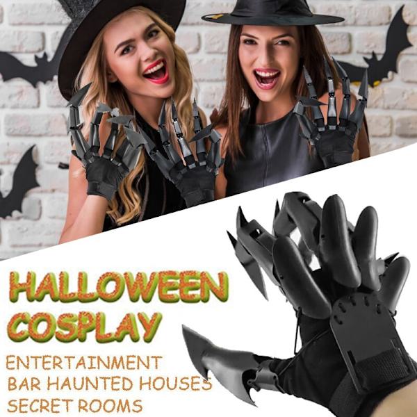 Halloween artikulerede fingre Fleksible fingerhandskerforlænger black 1 set