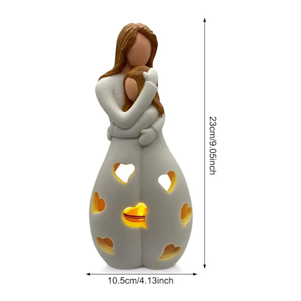 Mors dags staty LED värmeljusljus 23 * 10.7cm