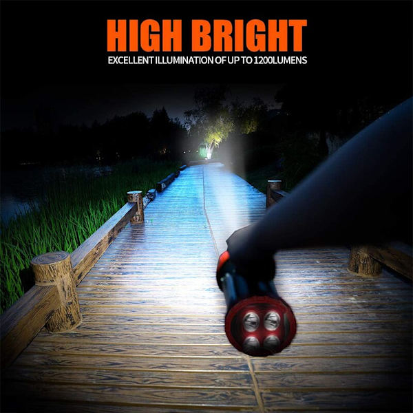 Ladattava LED-taskulamppu Zoomattava vedenpitävä taskulamppu orange large