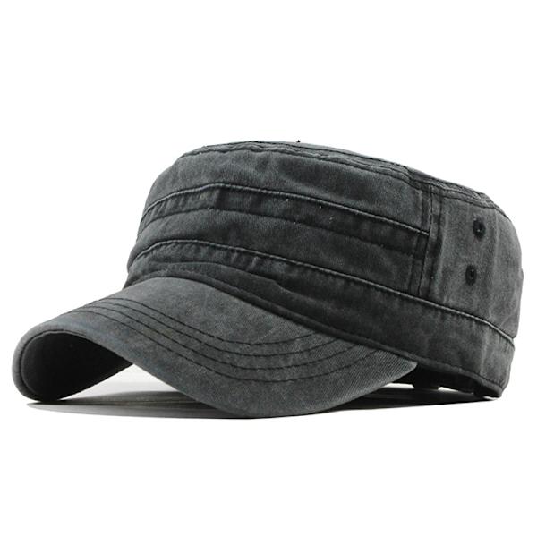 Klassiset vintage litteät miesten pestyt lippalakit army green
