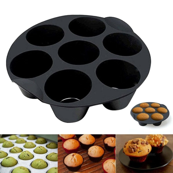 Lucht Friteuse Tilbehør 7 Zelfs Cake Cup Muffin Cup black 21cm