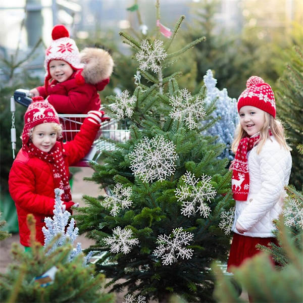 30stk julepynt Hvid kunstig snefnug white 18cm