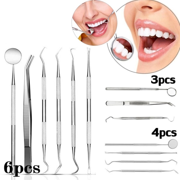 Dental spegel verktygssats i rostfritt set 4pcs