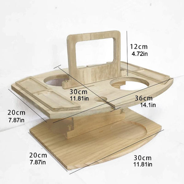 Udendørs sammenfoldelig vinglasstativ Bord Snackbakke woodgrain