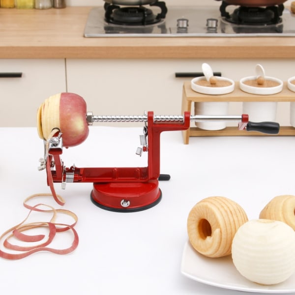 Æbleskræller Hånddrevet rustfri frugtskæremaskine red