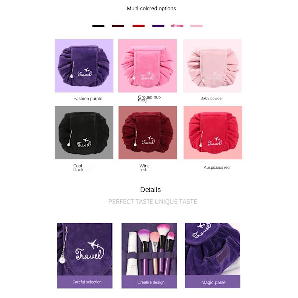 Kosmetisk rejseopbevaringstaske Makeuptaske til kvindelig makeup-pose red 52*52cm
