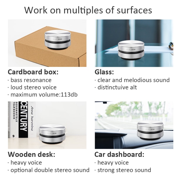Bärbar Bluetooth Sound Box Humbird-högtalare silver