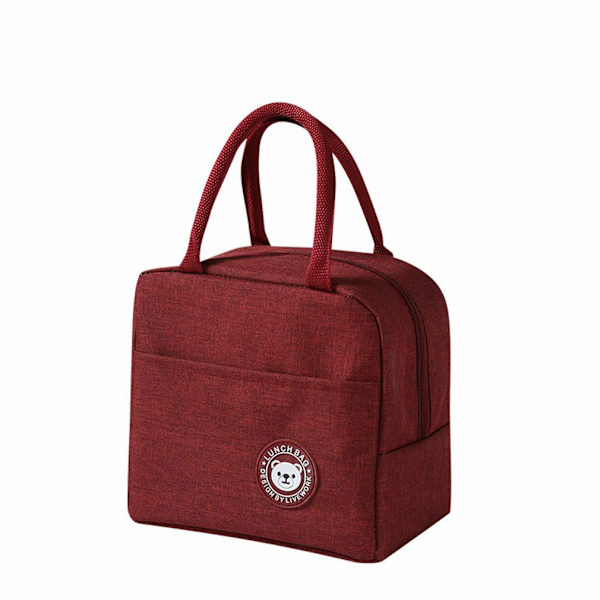 Ny Bärbar Thermal Värmeisolerad Lunchbox kylväska Red