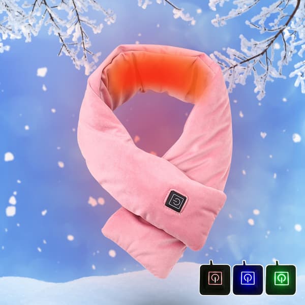 Unisex vinter eluppvärmd varm halsduk red