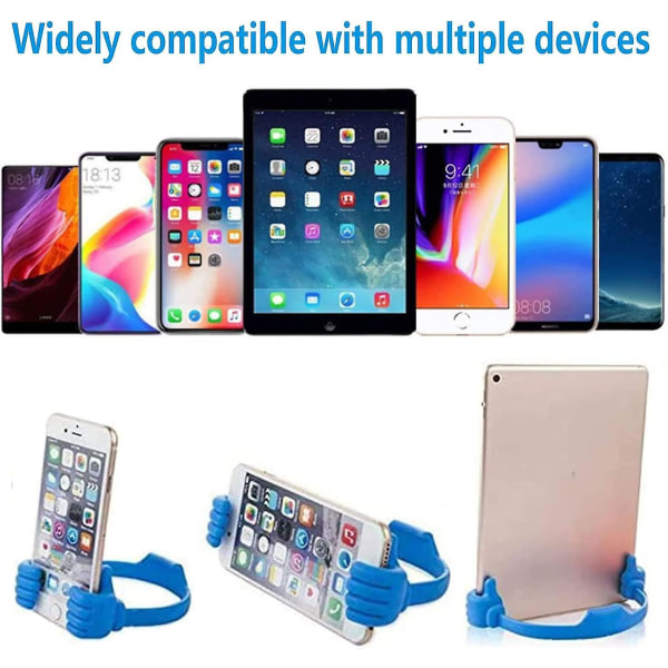 2st tummen upp mobilehållare för skrivbord, universal flexibelt mobilestall för surfplattahållare 2Pcs Blue