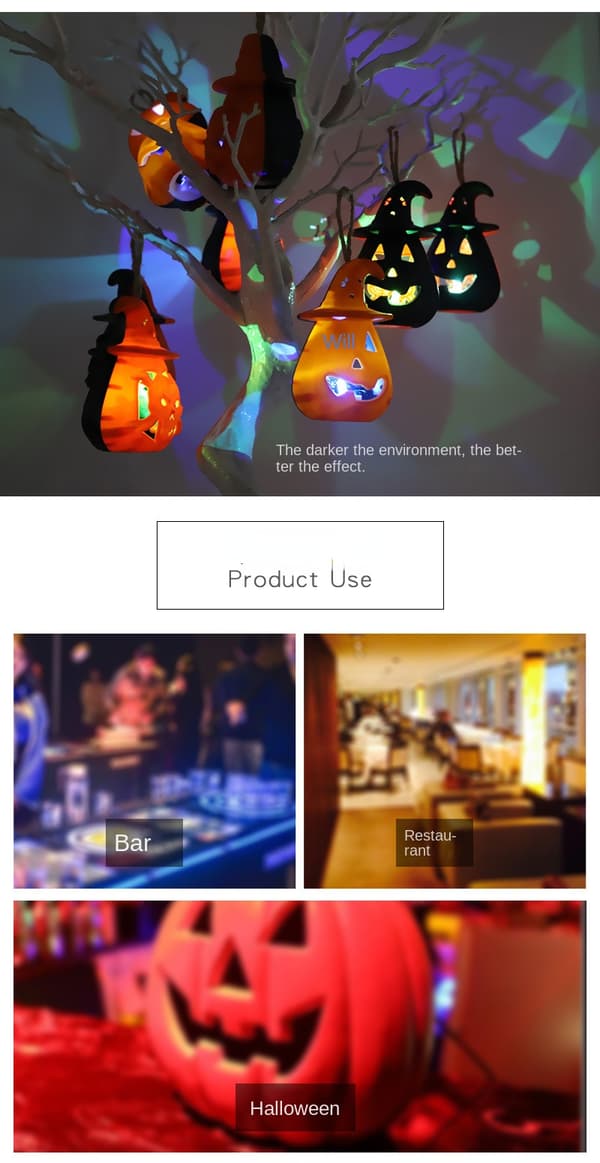 Halloween Pumpkin Lantern Led riippuva Ghost Lantern lamppu black 2pcs