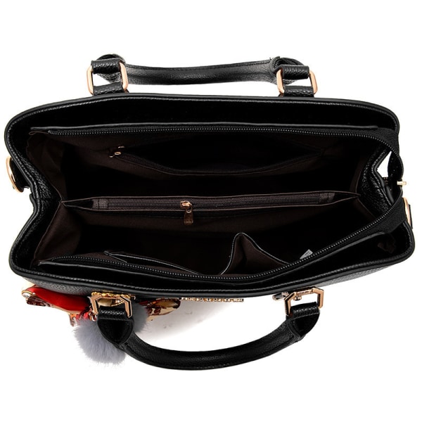 PU læder håndtaske til kvinder Crossbody Tote skuldertaske gray 31*13*23cm