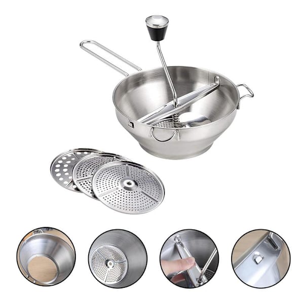 Kartoffel Ricer Professional Masher Manuel Juicer Presser Køkkenværktøj i rustfrit stål silver