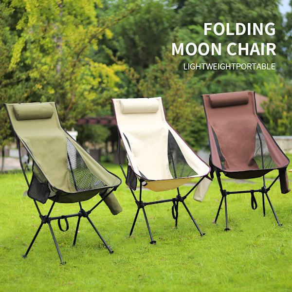 Udendørs foldecampingstol Ultralet aluminiumslegering armygreen 43*45*105cm