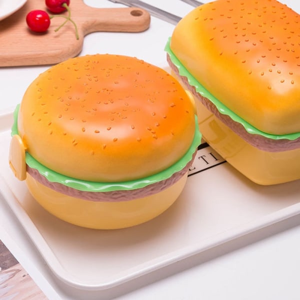 Hamburger Double Tier Lunchbox Burger Box Bento Lunchbox rectangle 10.2*12*16.5cm