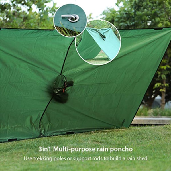 Multifunktionel militær vandtæt regnfrakke udendørs army green 140*200cm
