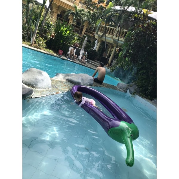 270 Cm Aubergine Uppblåsbar Pool Floats Flotte Simring purple 275*110*25cm