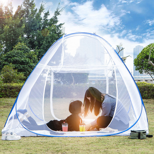 Stort pop-up dome myggnät 200x180 cm mobil för säng