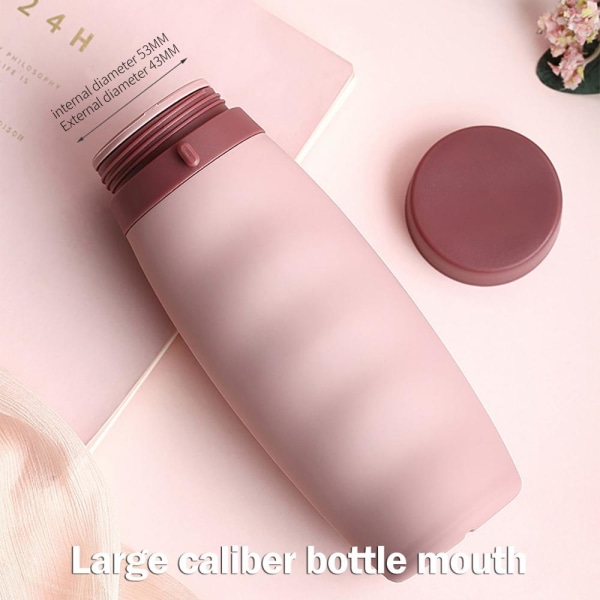 600 ml silikon Bärbar vattenflaska för utomhussporter gray