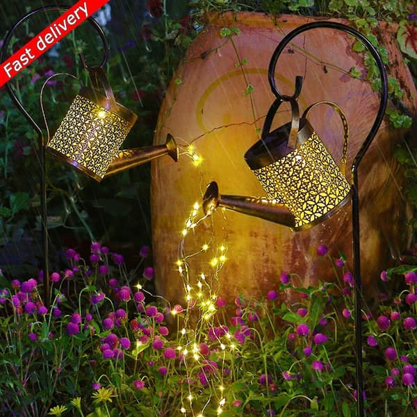 Solar Led valot Kastelukannu puutarhan CAN Kettle-Rack