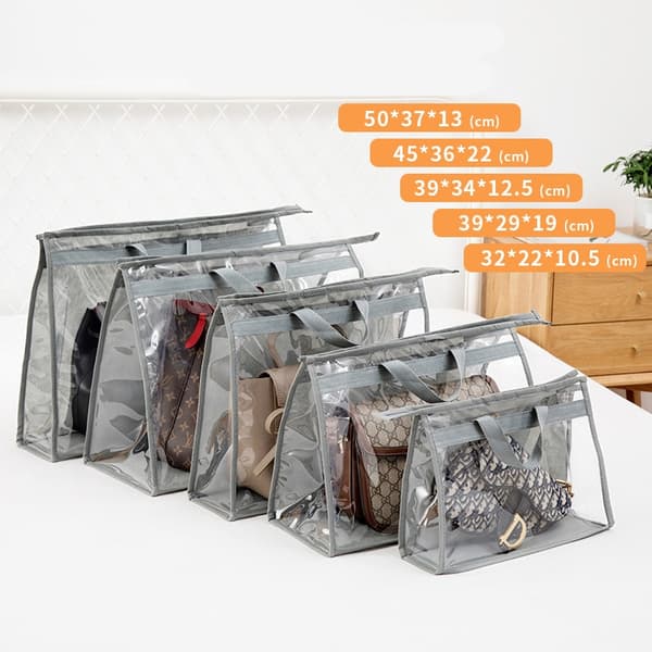 PVC Handväska Dammpåsar Garderob Hängväskor Organizer grey XL