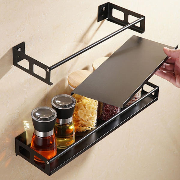 Multi-Purpose Køkken Opbevaring Vægmontering Spice Rack Hyldebeslag White-40cm