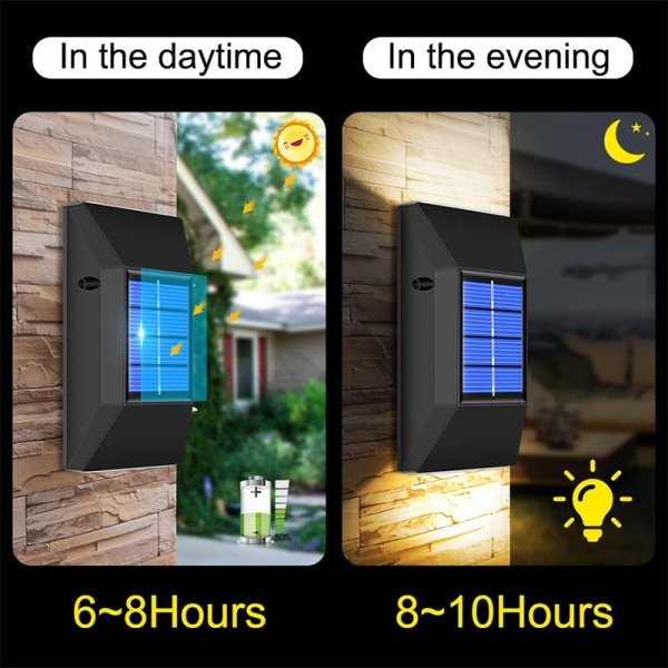 Utomhus Solar Lamp LED Solar Light Wall Street Light Lamp Garden Warm White 1PC